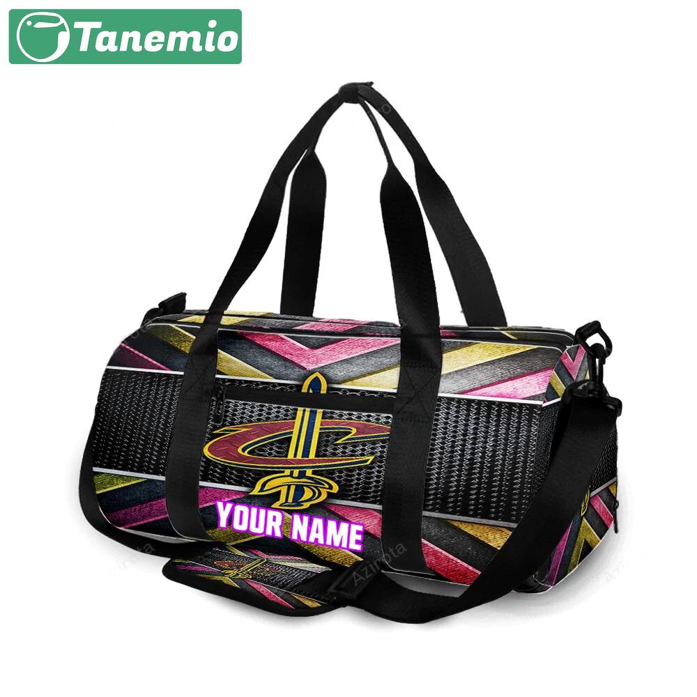 Cleveland cavaliers logo metal3 personalized name travel bag gym bag 1240 Travel Bag