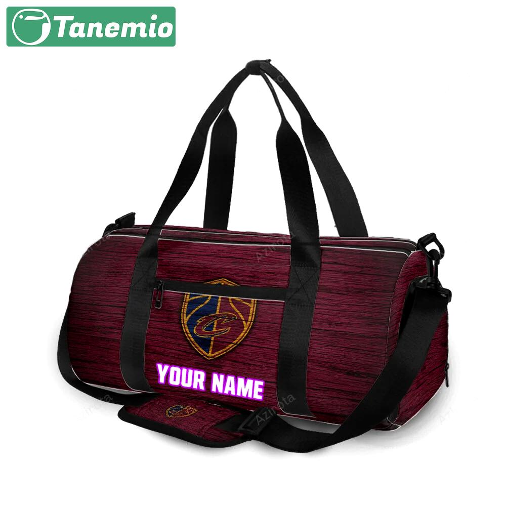 Cleveland cavaliers wooden v2 personalized name travel bag gym bag 1776 Travel Bag