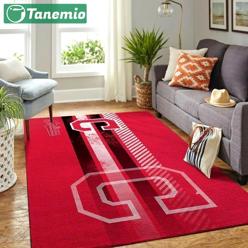 Cleveland indians area rug mlb baseball team logo rug regtangle floor decor v5567 Rectangle Rug
