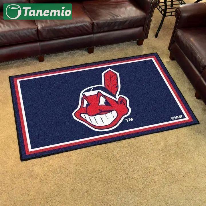 Cleveland indians area rug mlb baseball team logo rug regtangle floor decor v579 Rectangle Rug