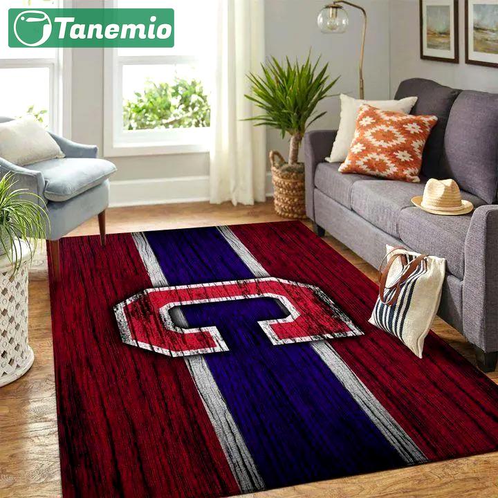 Cleveland indians area rug mlb baseball team logo wooden style rug v580 Rectangle Rug