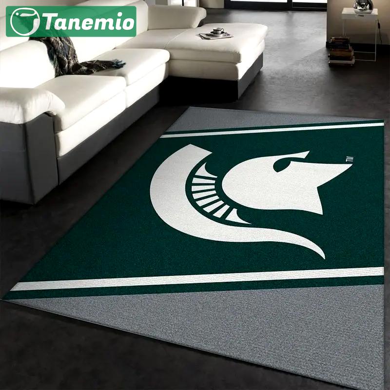 College spirit michigan state sport area rug living room and bed room rug rug regtangle carpet floor decor home decor Rectangle Rug