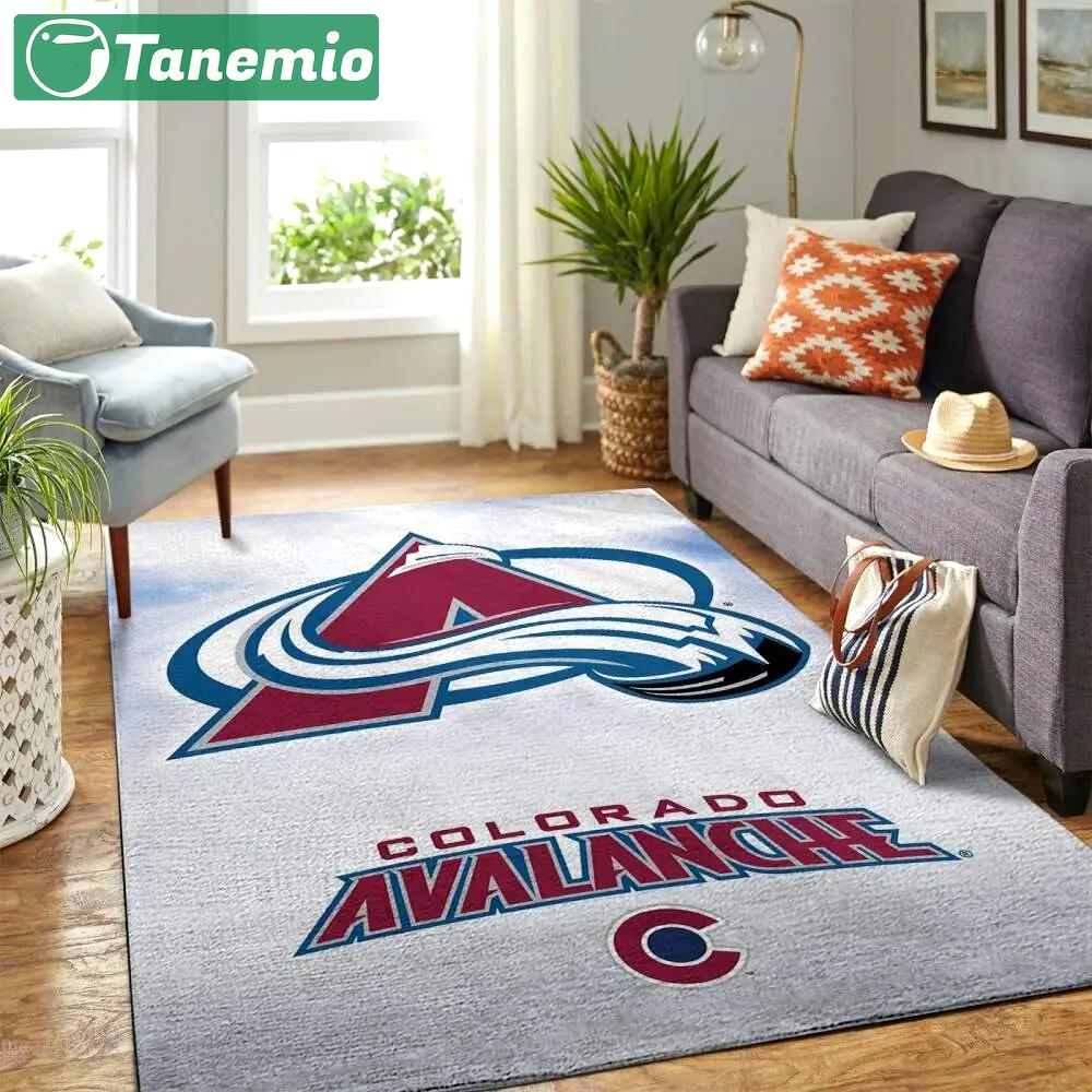 Colorado avalanche nhl area rugs team logo living room regtangle carpet Rectangle Rug