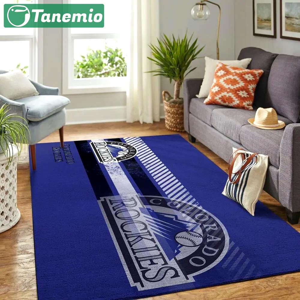 Colorado rockies baseball mlb team logo area rug living room rugs 1 Rectangle Rug