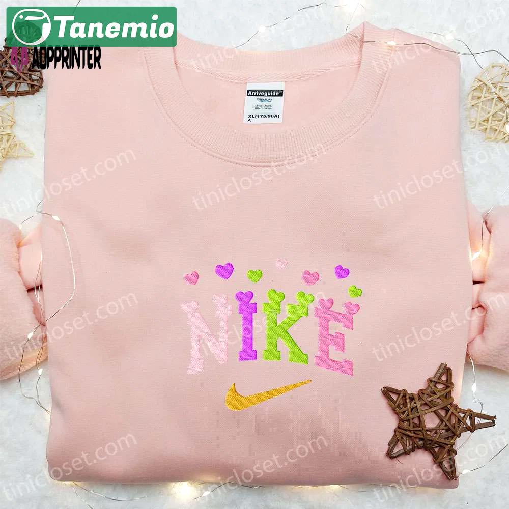 Colorful hearts x nike embroidered tshirt – best valentine’s day gift ideas Embroidered Shirt