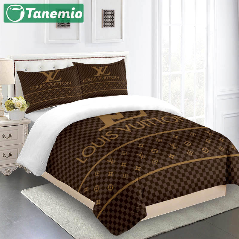 Comforter sets brown and gold louis vuitton bedding set  home decoration Bedding Sets