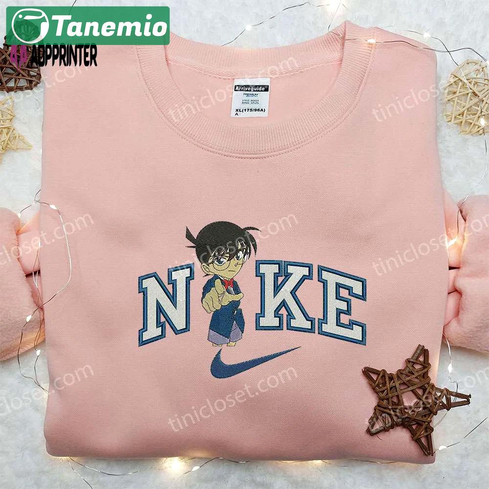Conan x nike embroidered shirt: detective-inspired custom design Embroidered Shirt