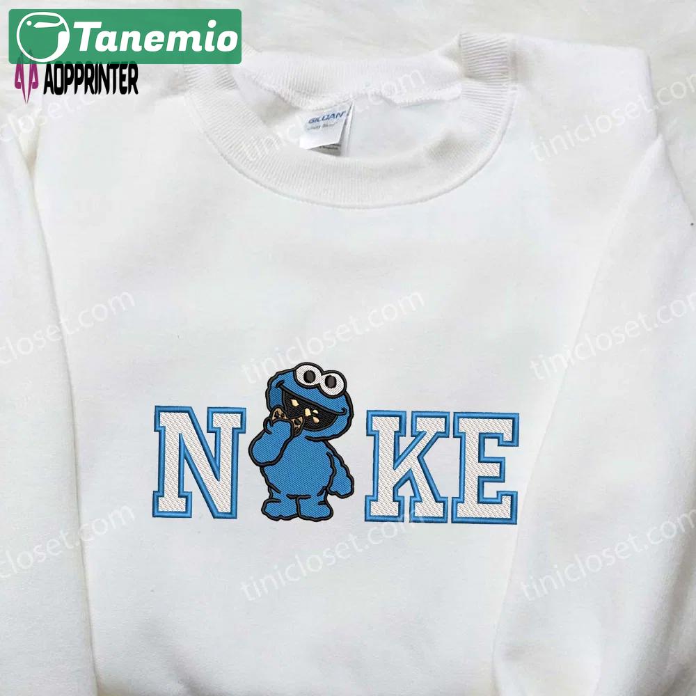 Cookie monster x nike embroidered shirt: sesame street custom design Embroidered Shirt