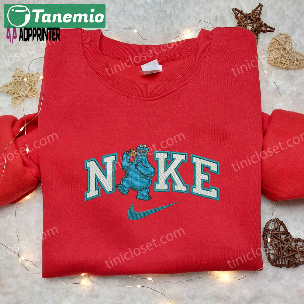Cookie monster x nike embroidered shirt – sesame street & custom designs Embroidered Shirt