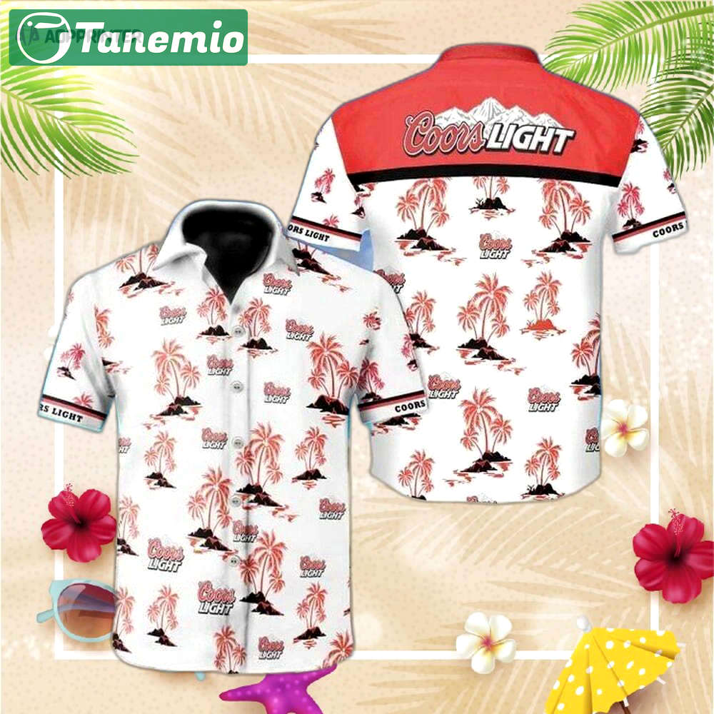 Coors light hawaiian shirt for men women summer button up Hawaii Shirt
