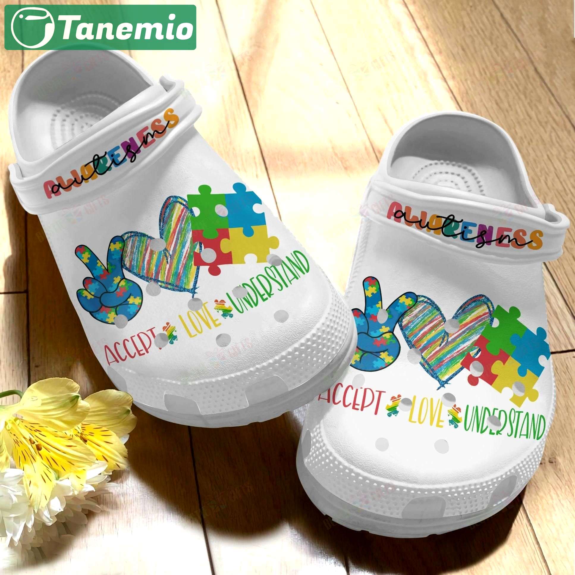 Crocs outfit - autism awareness day accept understand love puzzle pieces crocs crocband clog shoes - 90 Crocs Outfit