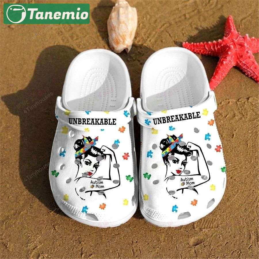 Crocs outfit - autism awareness day autism mom strong messy bun puzzle pieces mother’s day crocs crocband clog shoes - 97 Crocs Outfit
