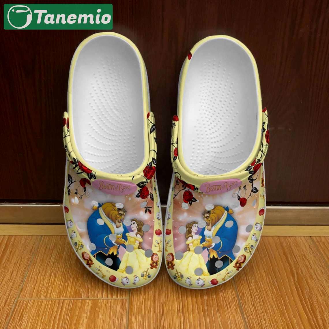 Crocs outfit - beauty and the beast floral yellow patterns disney graphic cartoon unisex crocs clogs crocband shoes - 223 Crocs Outfit