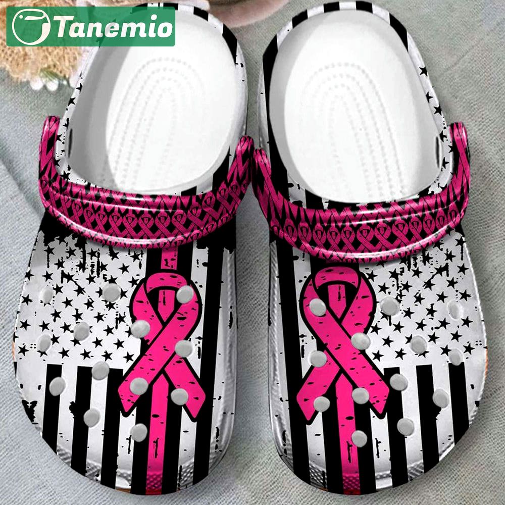 Crocs outfit - breast cancer awareness crocs usa flag pink ribbon crocs clogs crocband shoes - 283 Crocs Outfit