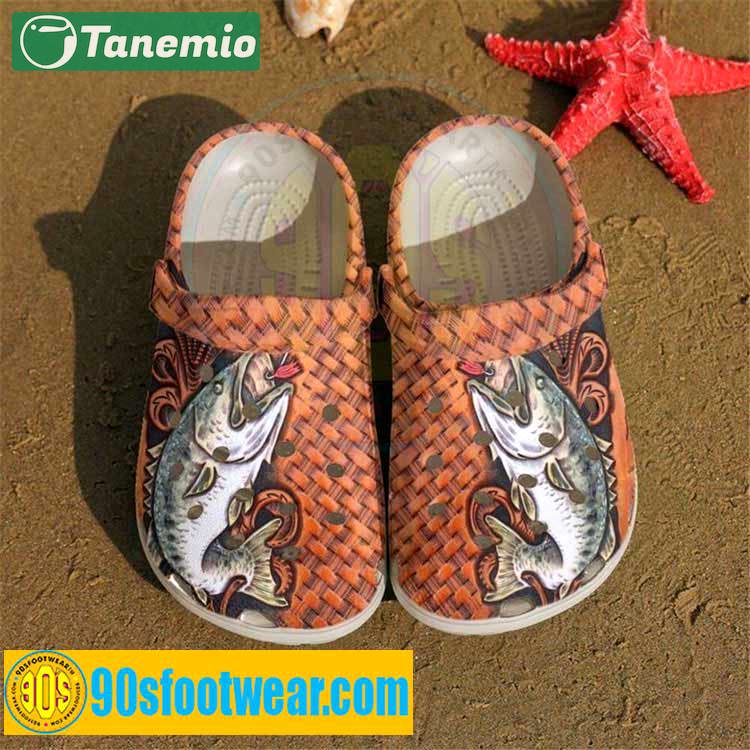 Crocs outfit - fishing crocs – vintage pattern bass fishing custom classic clog - 715 Crocs Outfit