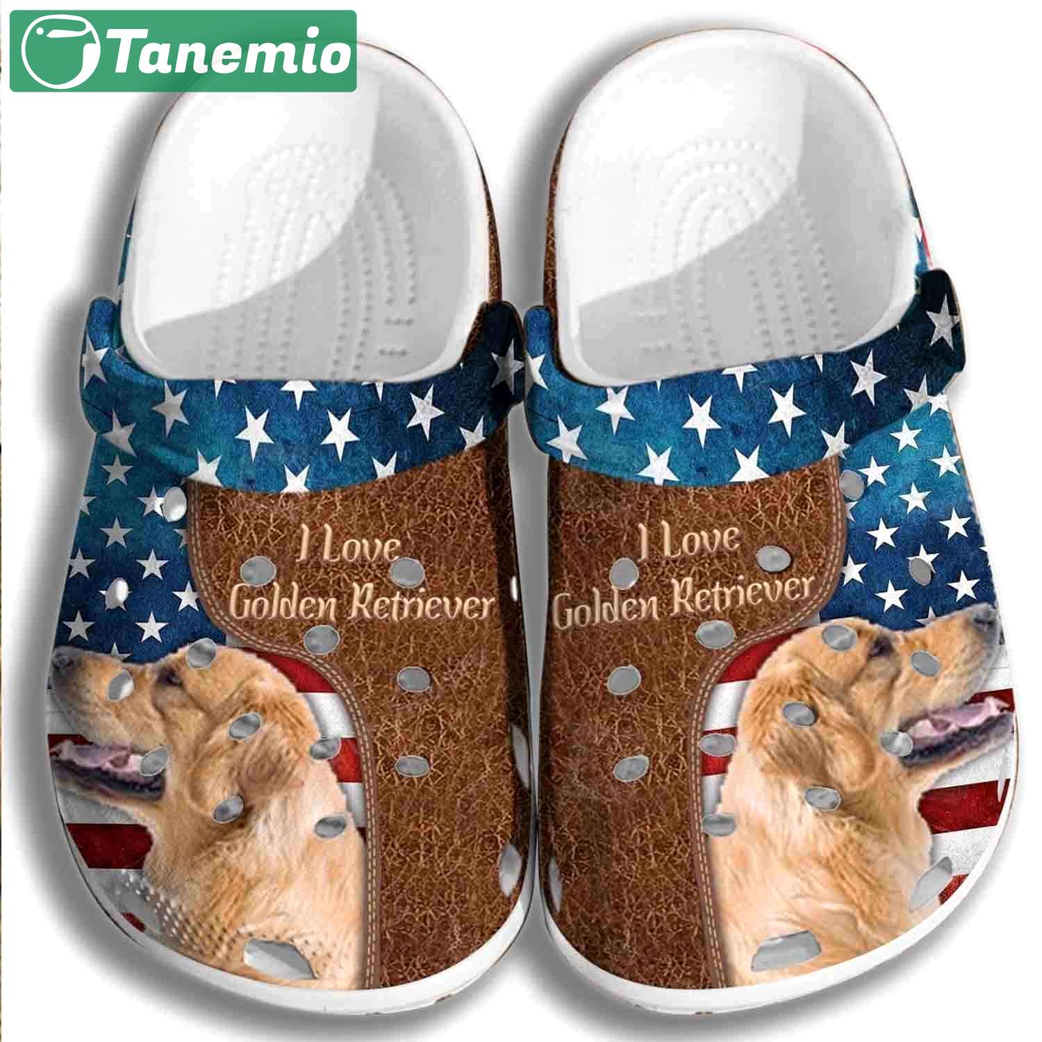 Crocs outfit - i love golden retriever dog usa flag 4th of july crocs crocband clogs - 1278 Crocs Outfit