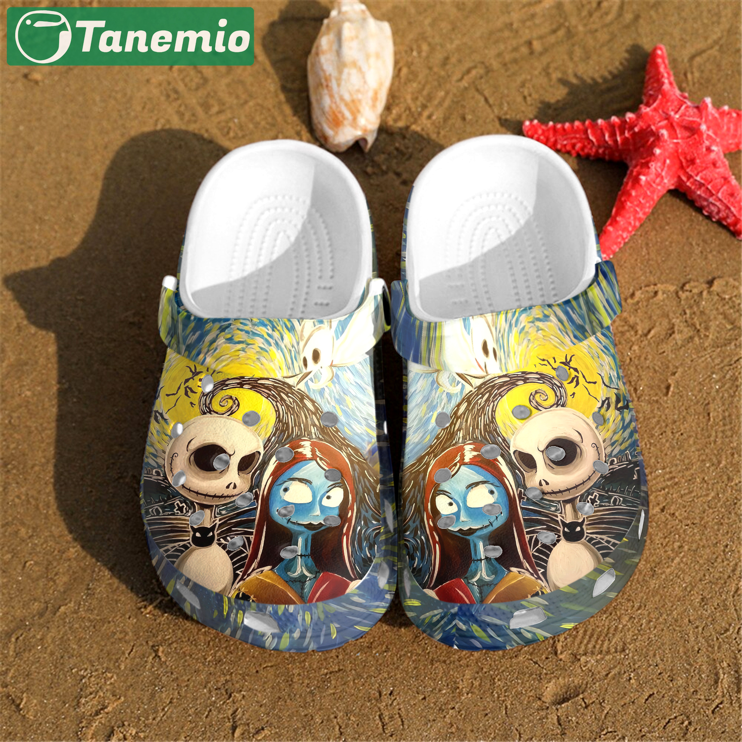 Crocs outfit - jack skellington and sally the nightmare before christmas movie vangogh painting crocband crocs clogs - 1297 Crocs Outfit