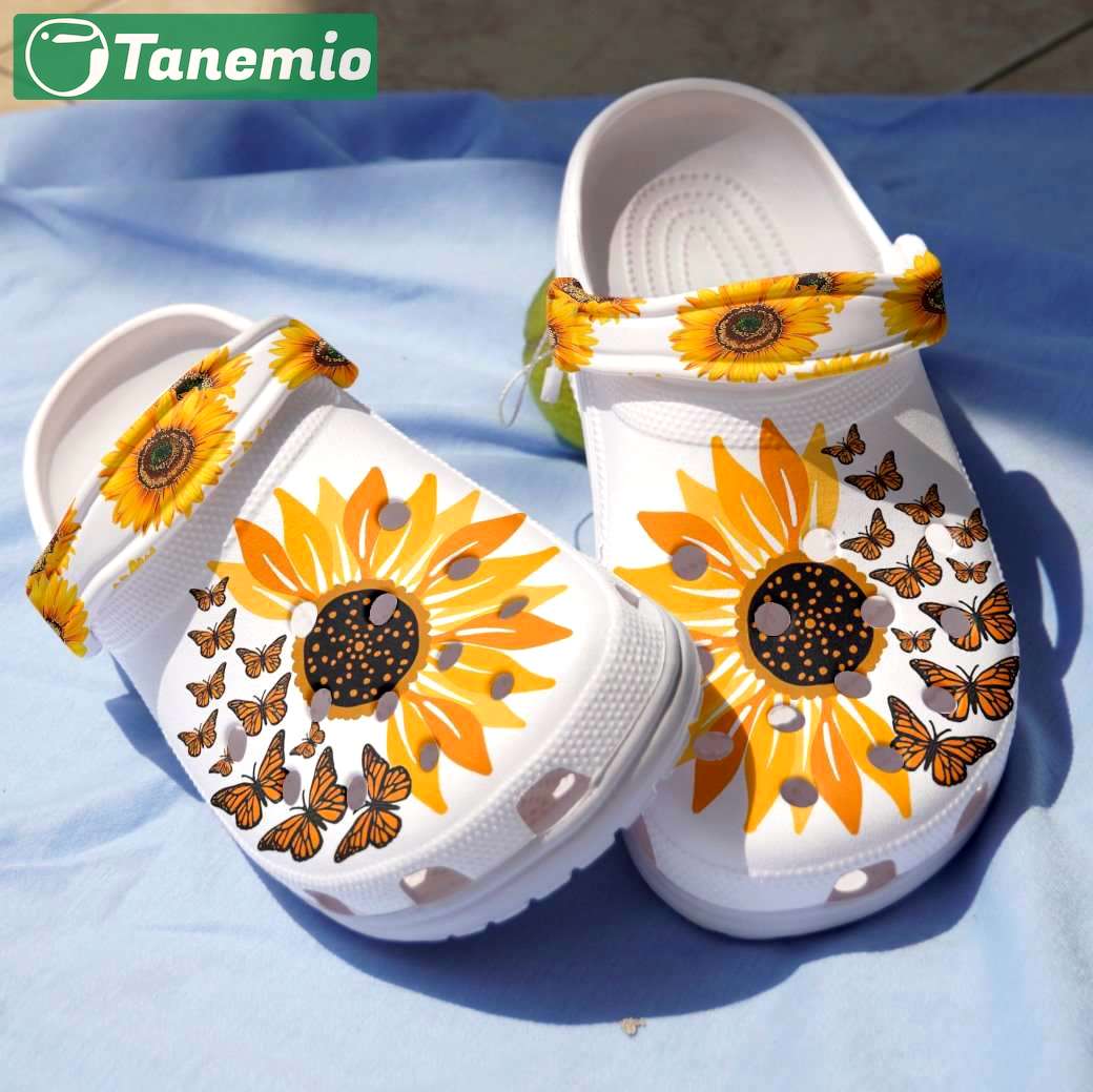 Crocs outfit - love butterfly and sunflower lovers crocs crocband clog shoes - 1372 Crocs Outfit