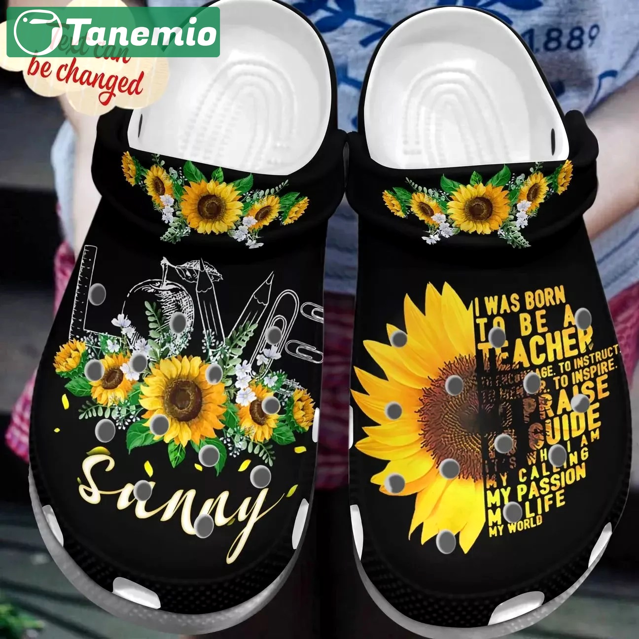 Crocs outfit - love sunflower personalized name for teacher crocs crocband clog shoes for men women - 1378 Crocs Outfit