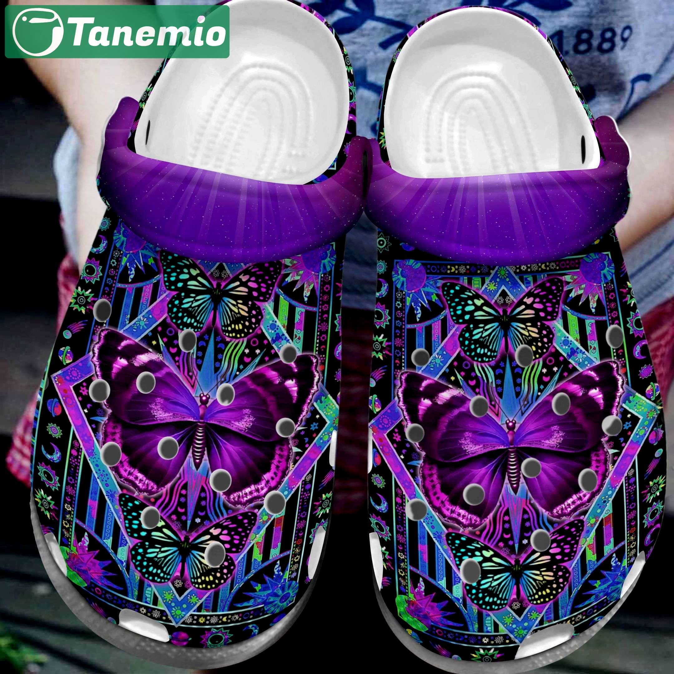 Crocs outfit - mom and daughter butterfly colorful butterfly crocs crocband clog shoes - 1483 Crocs Outfit