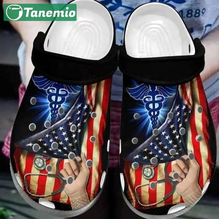 Crocs outfit - nurse american flag nursing symbol crocs crocband clogs - 1516 Crocs Outfit