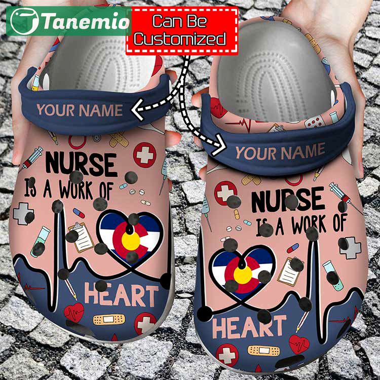 Crocs outfit - personalized crocs nurse is a work of heart clogs shoes - 1687 Crocs Outfit