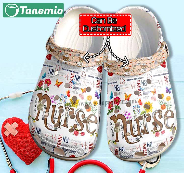 Crocs outfit - personalized nurse butterfly flower baby bear crocs clogs shoes - 1788 Crocs Outfit