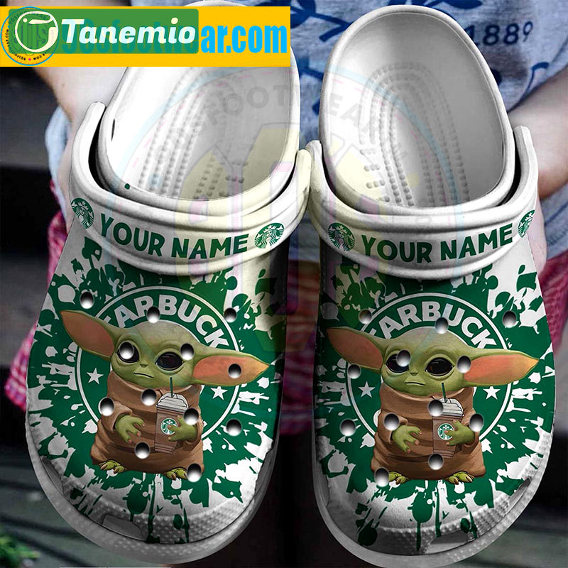 Crocs outfit - personalized starbucks crocs baby yoda paint flakes starbucks coffee classic clogs - 1837 Crocs Outfit