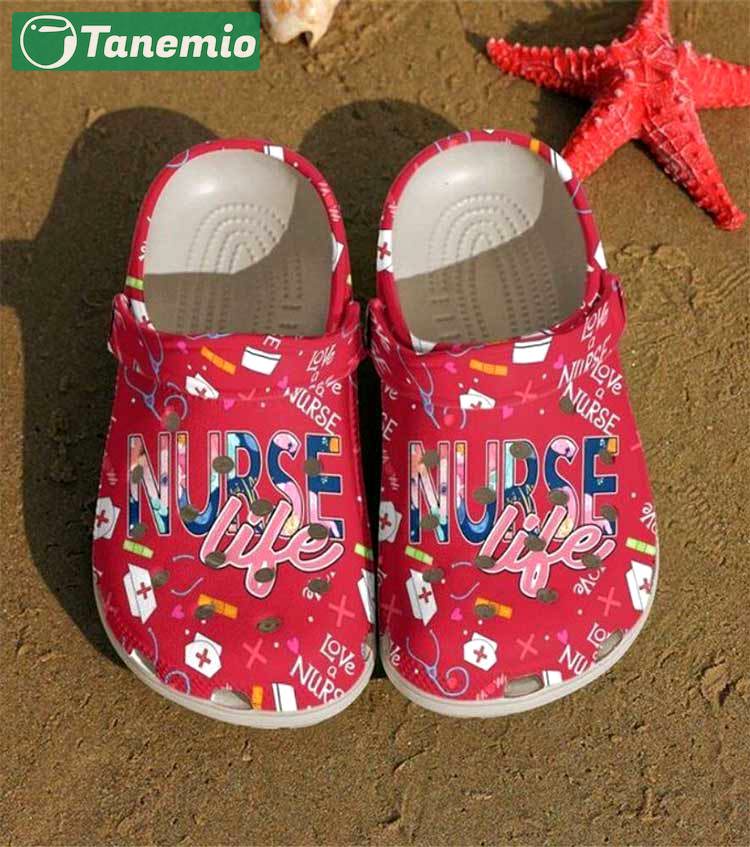 Crocs outfit - red love a nurse nurselife clog crocs shoes - 1974 Crocs Outfit