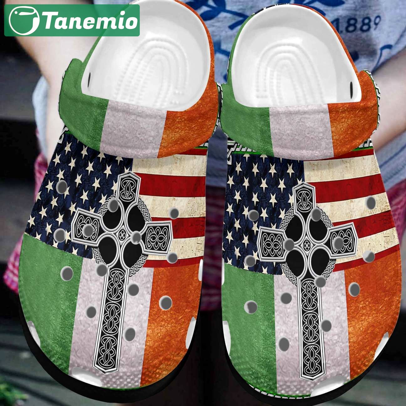 Crocs outfit - st patrick’s day american flag christian cross irish crocband crocs shoes - 2064 Crocs Outfit