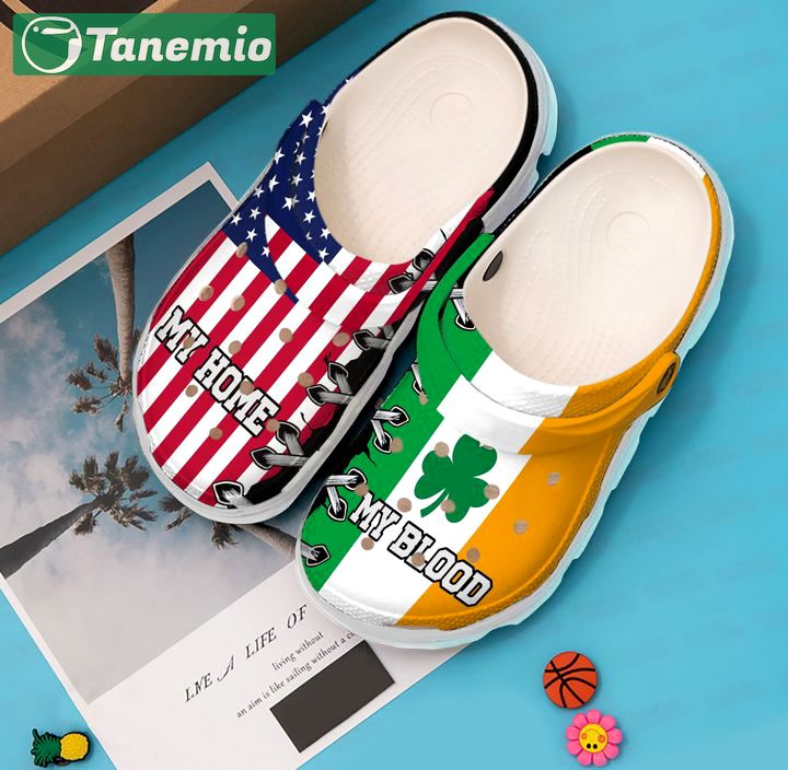 Crocs outfit - st patrick’s day american flag my home my blood irish crocband crocs shoes - 2065 Crocs Outfit
