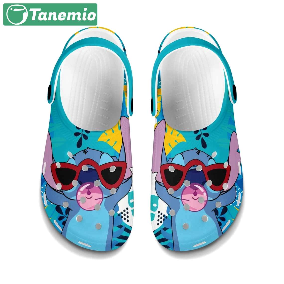 Crocs outfit - stitch wear sunglasses full print blue disney graphic cartoon crocs clogs crocband shoes - 2108 Crocs Outfit