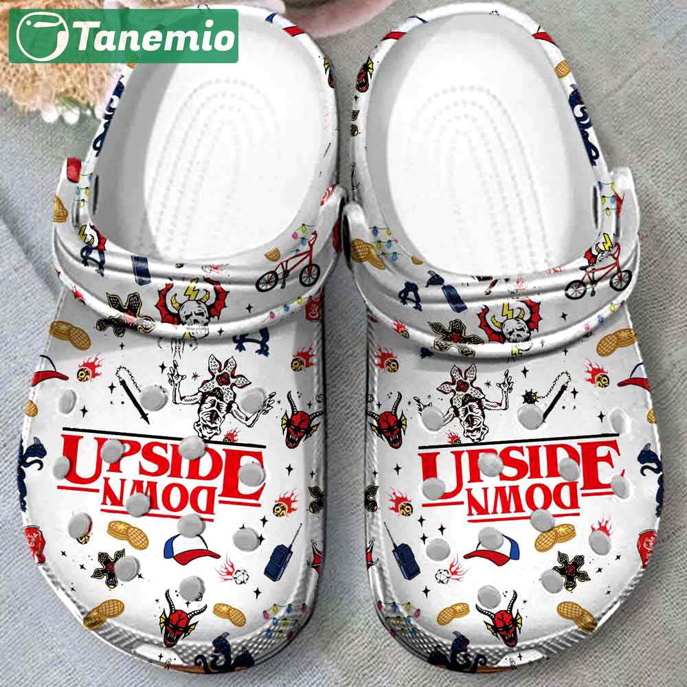 Crocs outfit - stranger things up side down white crocs clogs crocband shoes - 2126 Crocs Outfit