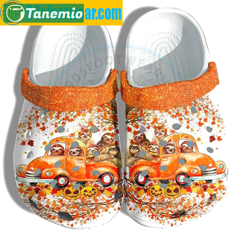 Crocs outfit - thanksgiving crocs sloths in classic truck fall theme - 2193 Crocs Outfit