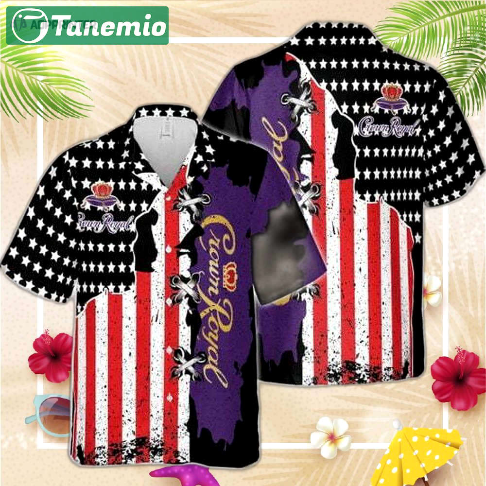 Crown royal american flag hawaiian shirt for men women Hawaii Shirt