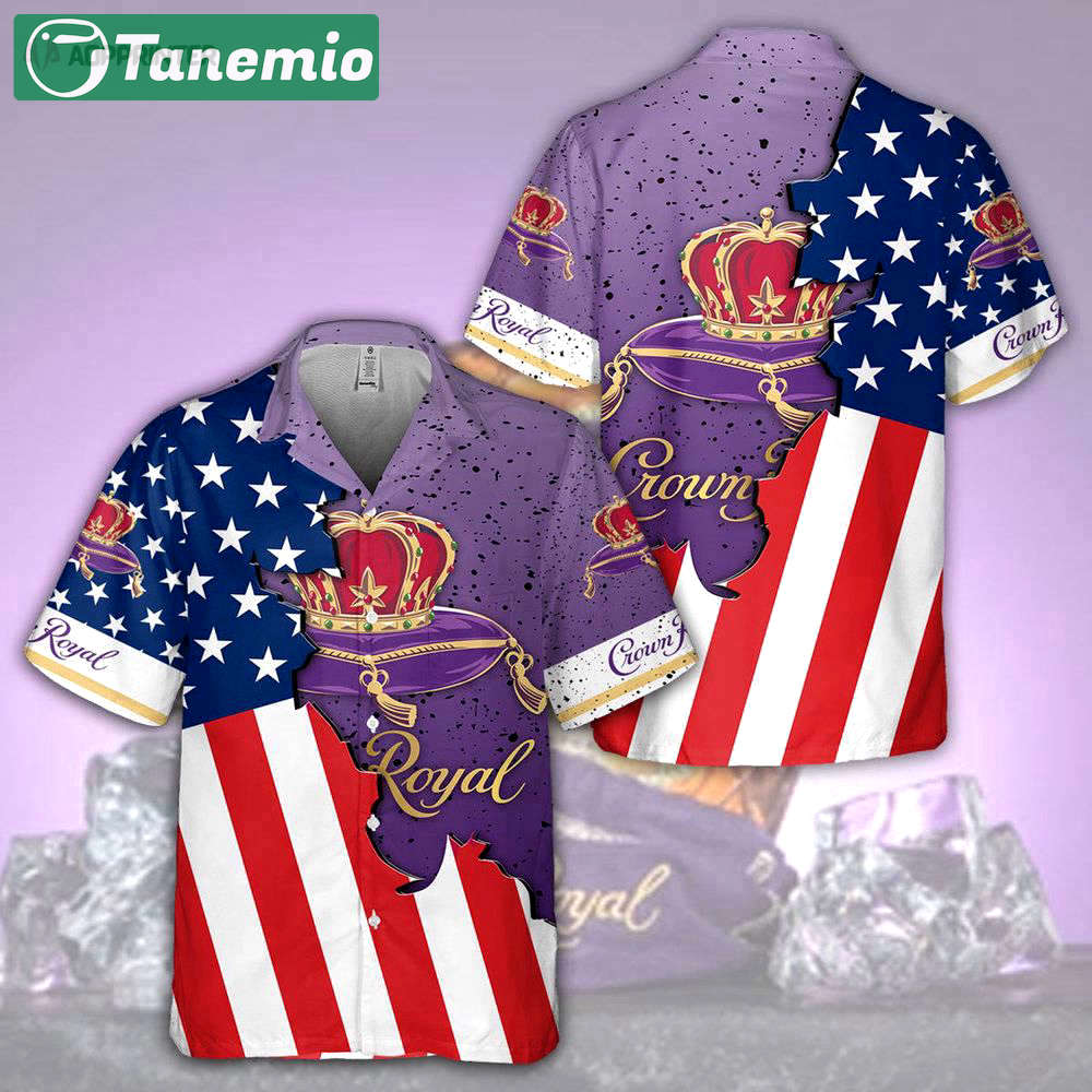 Crown royal usa flag hawaiian shirt gift for men women holiday gift Hawaii Shirt