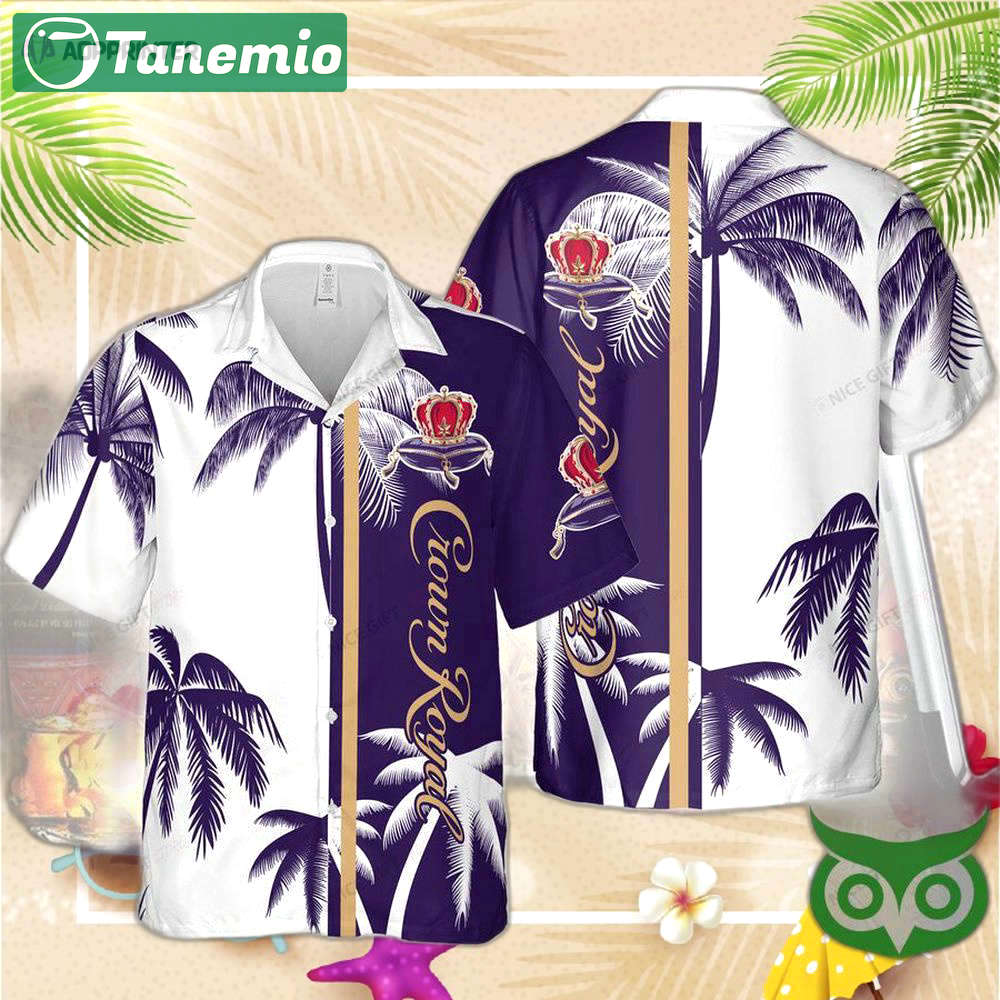Crown royal white and dark purple coconut hawaiian shirt for men women Hawaii Shirt