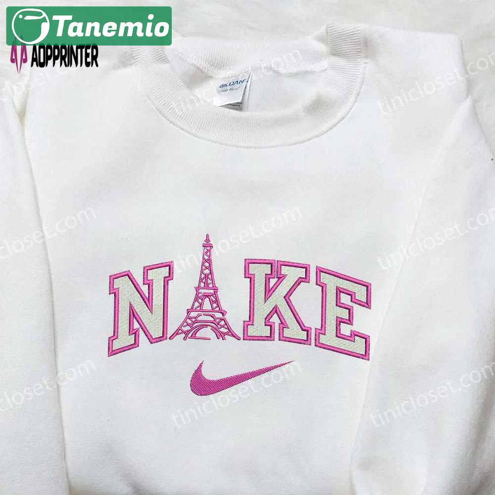 Custom eiffel x nike embroidered shirt: perfect gift for son unique and stylish Embroidered Shirt