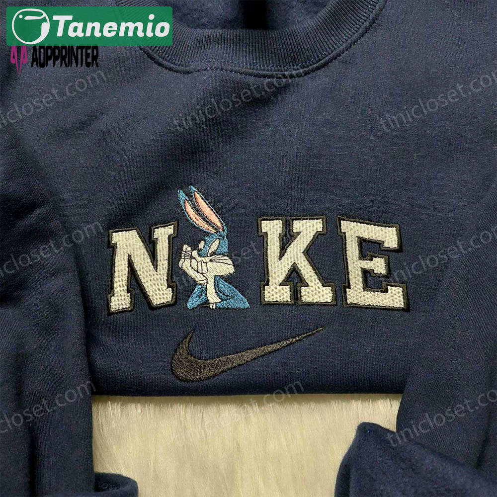 Custom nike bugs bunny embroidered shirt – cartoon style & unique design Embroidered Shirt
