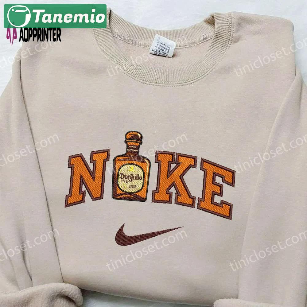 Custom nike embroidered shirt – don julio bottle design perfect gift for him Embroidered Shirt