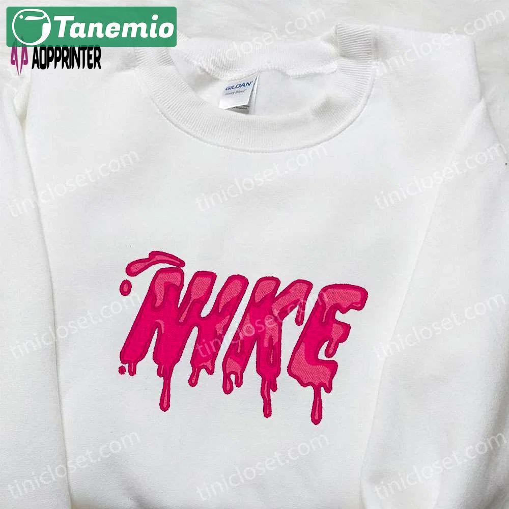 Custom nike embroidered shirt: the perfect birthday gift idea with melting design Embroidered Shirt