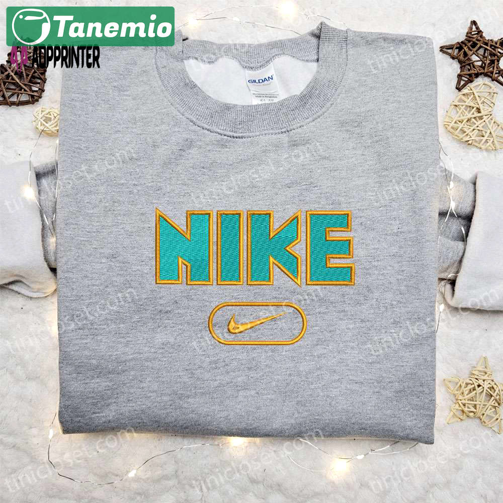 Custom nike embroidered shirt: unique nike inspired design perfect birthday gift Embroidered Shirt