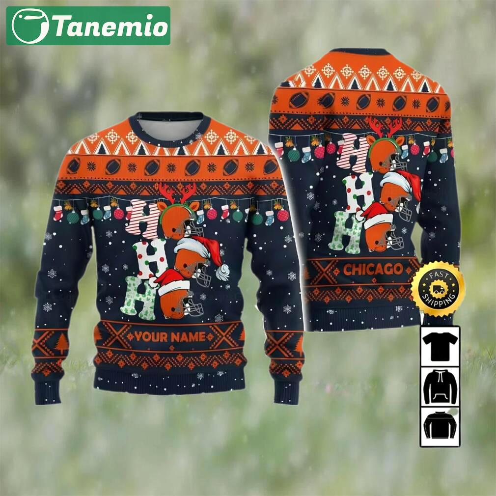 Customized chicago bears ugly christmas sweater, faux wool sweater, national football league, gifts for fans football nfl, football 3d ugly sweater, merry xmas ? prinvity Christmas Ugly Sweater