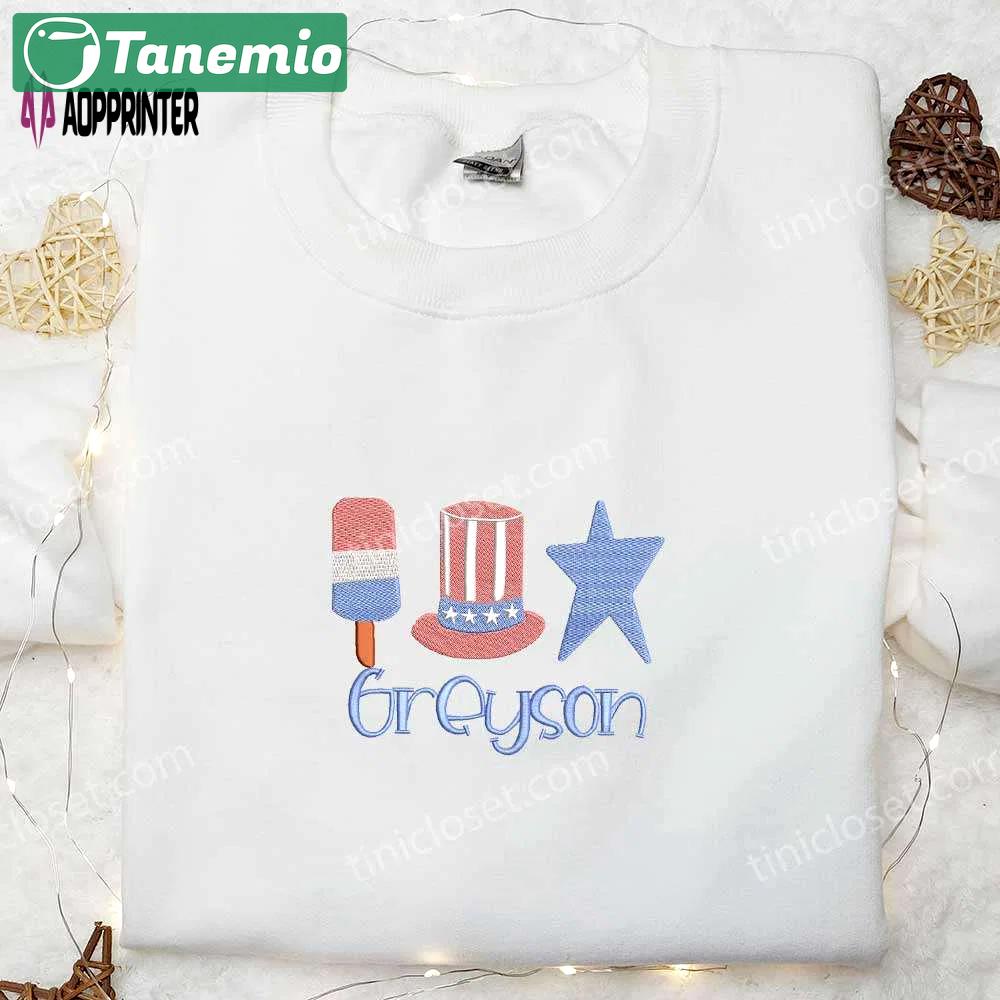 Customized name embroidered shirt: personalized national day gifts Embroidered Shirt