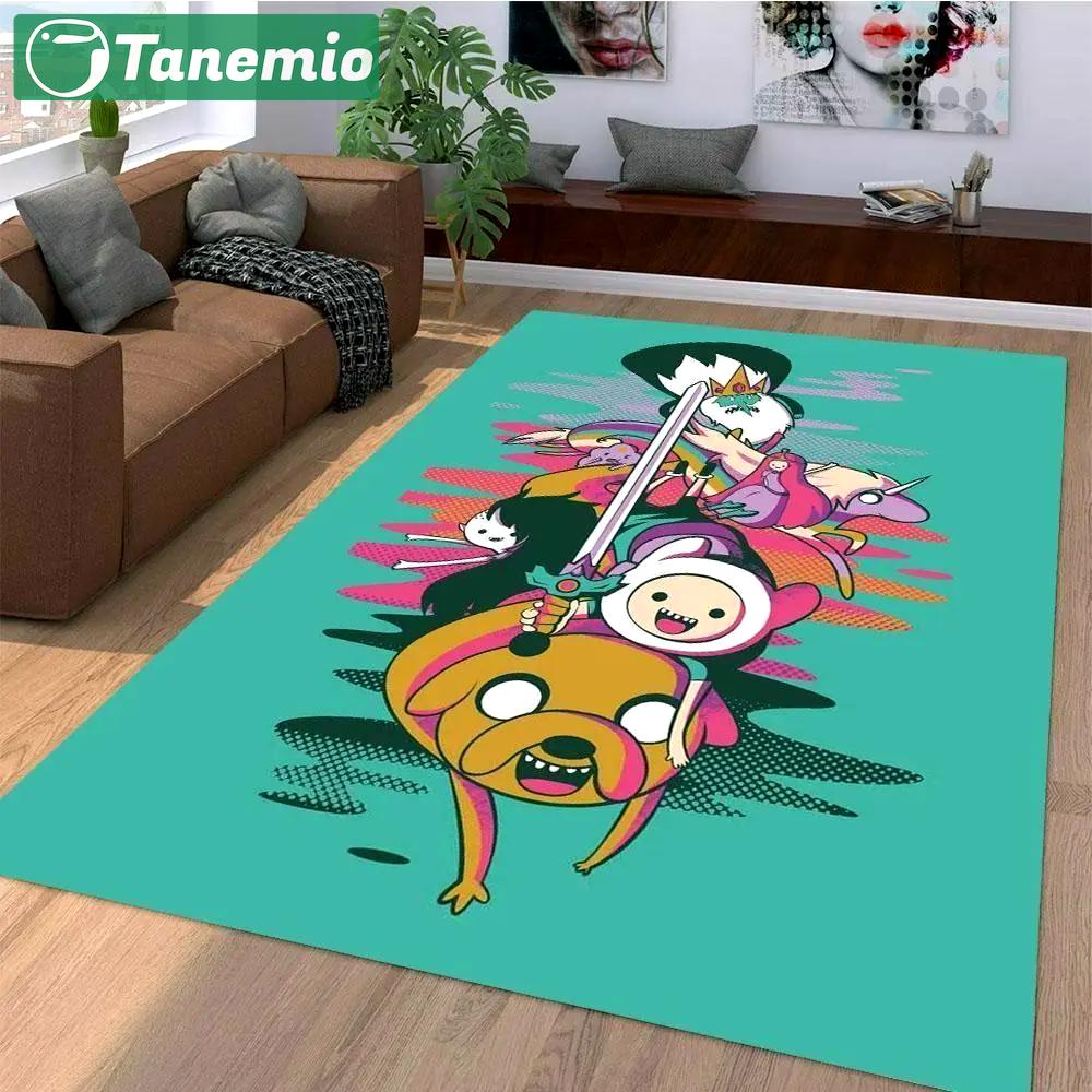 Cute adventure time cartoon area rugs living room carpet christmas gift rug regtangle carpet floor decor home decor Rectangle Rug