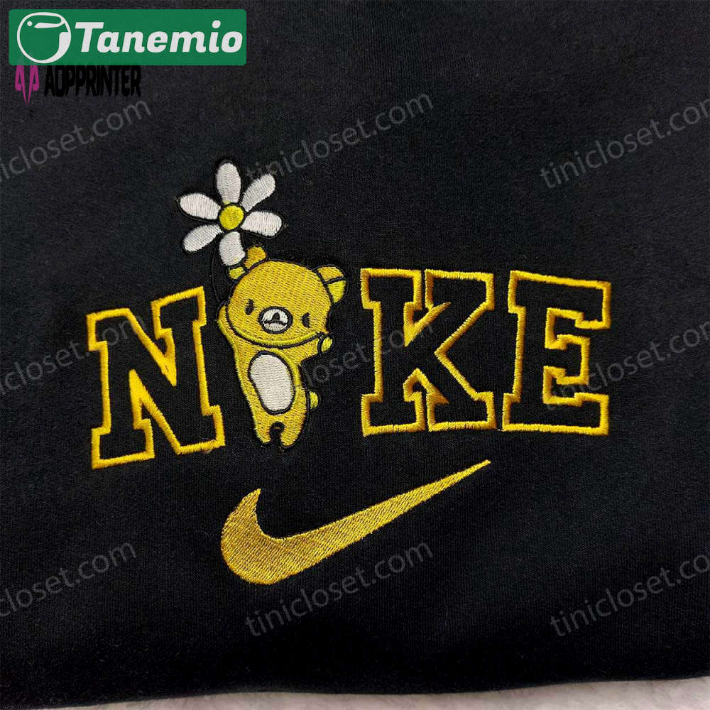 Cute rilakkuma embroidered sweatshirt & cartoon shirt: adorable & stylish embroidered shirts Embroidered Shirt