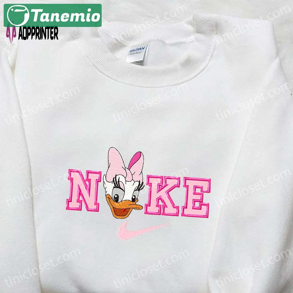 Daisy duck x nike cartoon embroidered sweatshirt & donald duck shirt nike inspired apparel Embroidered Shirt