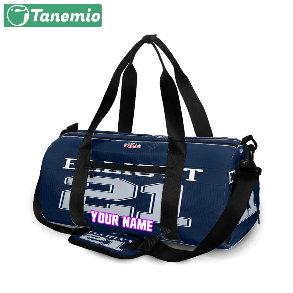 Dallas cowboys elliott 21 jersey personalized name travel bag gym bag 2029 Travel Bag