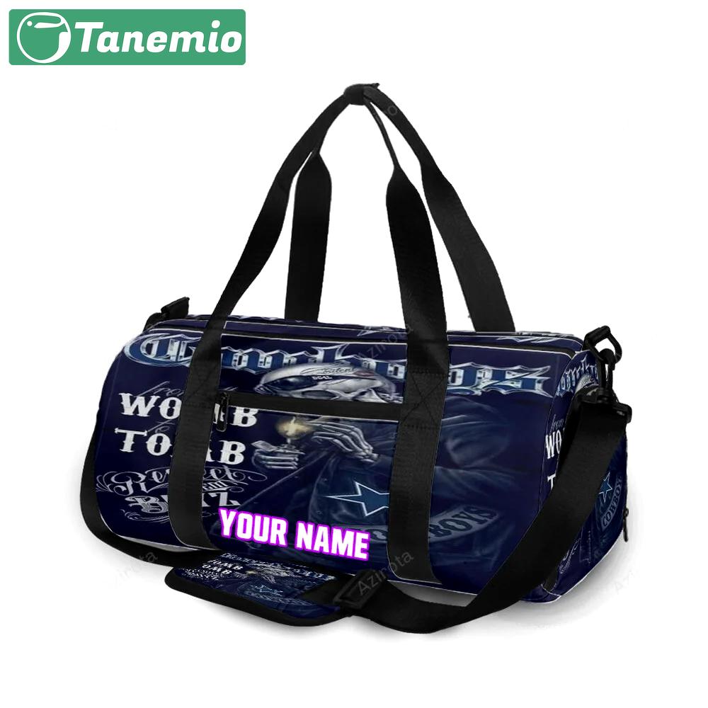 Dallas cowboys from the womb personalized name travel bag gym bag 1325 Travel Bag