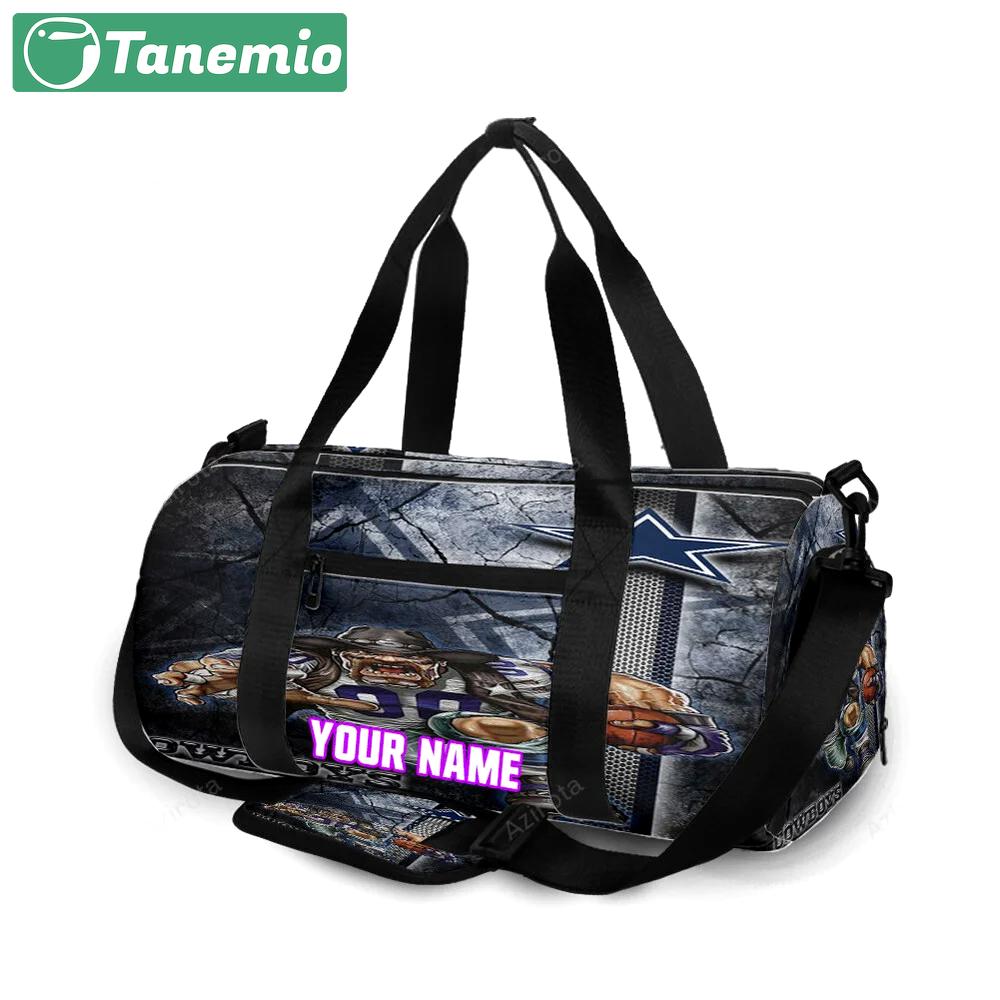 Dallas cowboys mascot runing personalized name travel bag gym bag 1898 Travel Bag